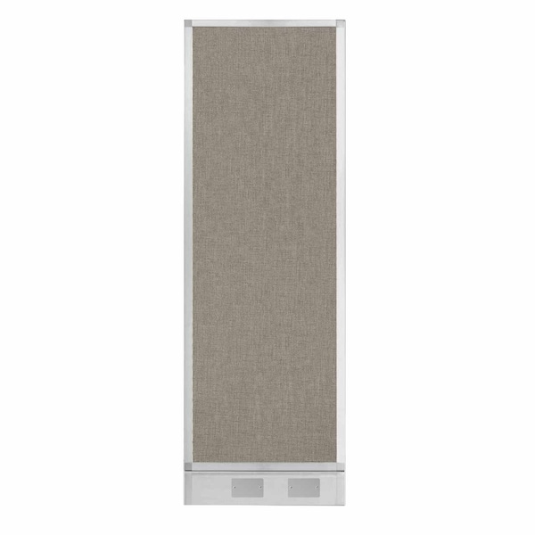 Hush Panel Configurable Cubicle Partition 2' x 6' Warm Pebble Fabric W/ Cable Channel